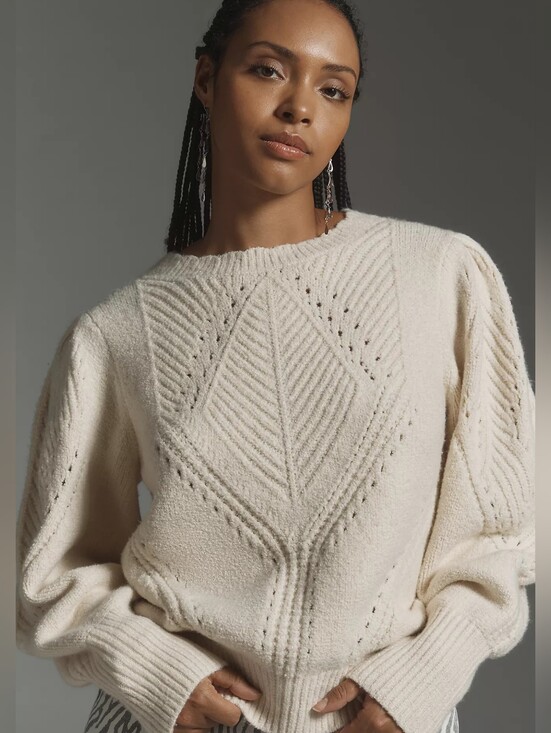 Anthropologie Sweaters - By Anthropologie Scalloped Collar Sweater Size XXS